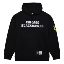 Men Mitchell & Ness Hoodies & Sweatshirts-Game Time Fleece Hoodie Current Logo Chicago Blackhawks