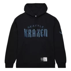 Men Mitchell & Ness Hoodies & Sweatshirts-Game Time Fleece Hoodie Current Logo Seattle Kraken