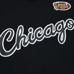 Men Mitchell & Ness Hoodies & Sweatshirts-Game Time Fleece Hoodie Vintage Logo Chicago Bulls