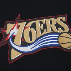 Men Mitchell & Ness Hoodies & Sweatshirts-Game Time Fleece Hoodie Vintage Logo Philadelphia 76Ers