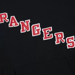 Men Mitchell & Ness Hoodies & Sweatshirts-Game Time Fleece Hoodie Vintage Logo New York Rangers