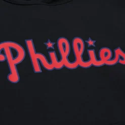 Men Mitchell & Ness Hoodies & Sweatshirts-Game Time Fleece Hoodie Vintage Logo Philadelphia Phillies