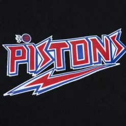 Men Mitchell & Ness Hoodies & Sweatshirts-Game Time Fleece Hoodie Vintage Logo Detroit Pistons