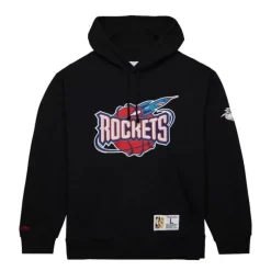 Men Mitchell & Ness Hoodies & Sweatshirts-Game Time Fleece Hoodie Vintage Logo Houston Rockets