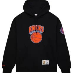 Men Mitchell & Ness Hoodies & Sweatshirts-Game Time Fleece Hoodie Vintage Logo New York Knicks