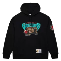Men Mitchell & Ness Hoodies & Sweatshirts-Game Time Fleece Hoodie Vintage Logo Memphis Grizzlies