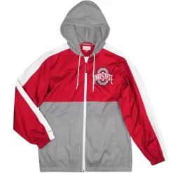 Men Mitchell & Ness Jackets & Outerwear-Gameday Lightweight Windbreaker Ohio State