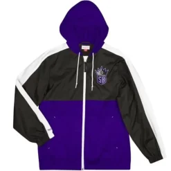 Men Mitchell & Ness Jackets & Outerwear-Gameday Lightweight Windbreaker Sacramento Kings