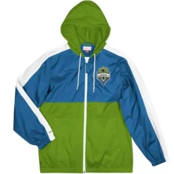 Men Mitchell & Ness Jackets & Outerwear-Gameday Lightweight Windbreaker Seattle Sounders Fc