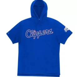 Men Mitchell & Ness T-Shirts & Tops-Gameday Ss Ft Hoodie Los Angeles Clippers