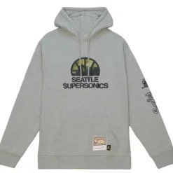 Men Mitchell & Ness Hoodies & Sweatshirts-Ghost Green Camo Hoody Seattle Supersonics