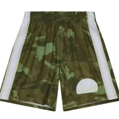 Men Mitchell & Ness Shorts-Ghost Green Camo Swingman Seattle Supersonics 1984-85 Shorts