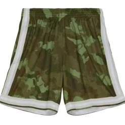 Men Mitchell & Ness Shorts-Ghost Green Camo Swingman Boston Celtics 1985-86 Shorts