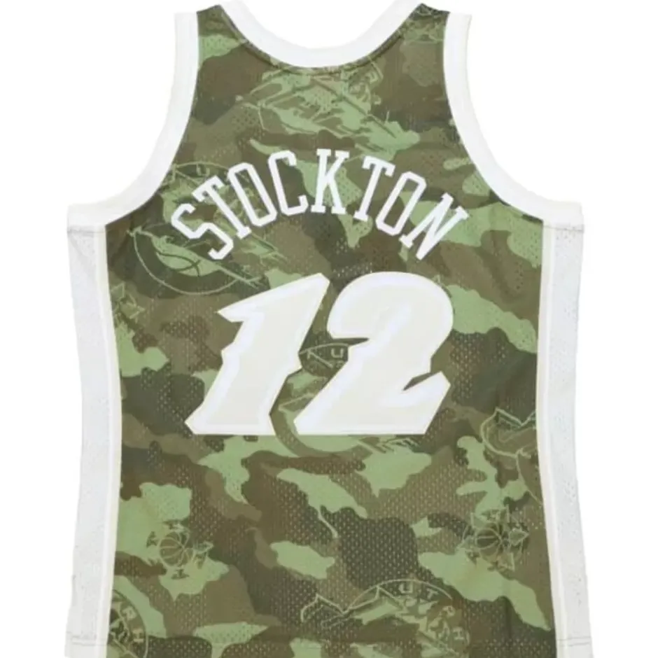 Mitchell & Ness Nba Swingman-Ghost Green Camo Swingman John Stockton Utah Jazz 1998-99 Jersey
