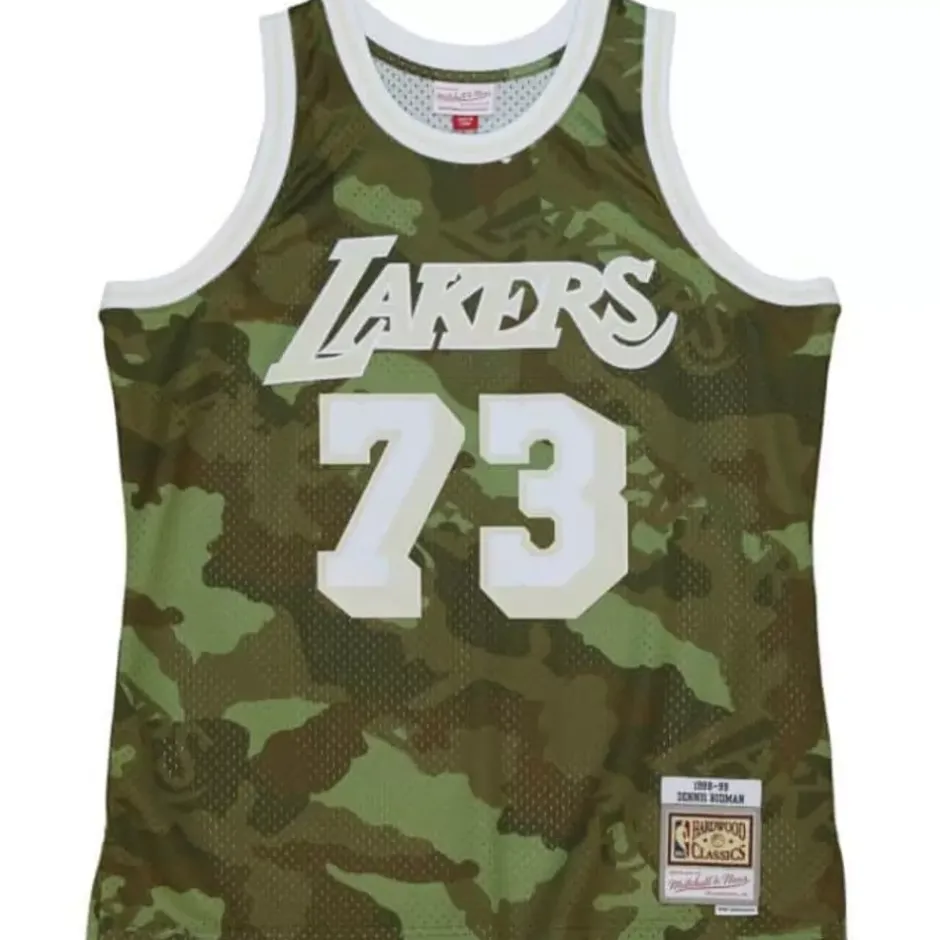 Mitchell & Ness Nba Swingman-Ghost Green Camo Swingman Dennis Rodman Los Angeles Lakers 1998-99 Jersey