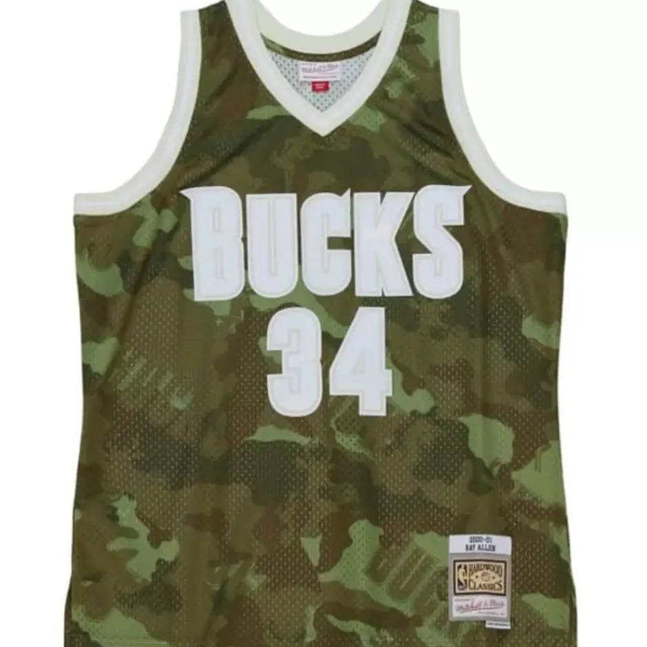 Mitchell & Ness Nba Swingman-Ghost Green Camo Swingman Ray Allen Milwaukee Bucks 2000-01 Jersey