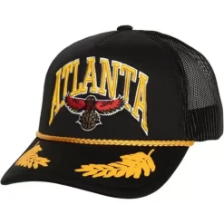 Mitchell & Ness Snapback-Gold Leaf Trucker Hwc Atlanta Hawks