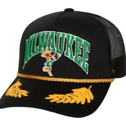 Mitchell & Ness Snapback-Gold Leaf Trucker Hwc Milwaukee Bucks