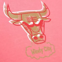 Men Mitchell & Ness T-Shirts & Tops-Golden Hour Glaze Ss Tee Chicago Bulls