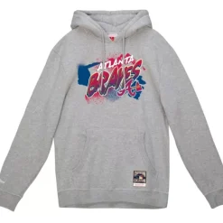 Men Mitchell & Ness Hoodies & Sweatshirts-Graff Hoodie Atlanta Braves