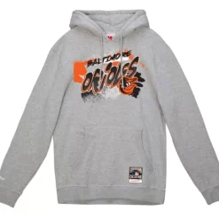 Men Mitchell & Ness Hoodies & Sweatshirts-Graff Hoodie Baltimore Orioles