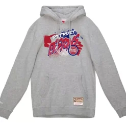 Men Mitchell & Ness Hoodies & Sweatshirts-Graff Hoodie Detroit Pistons