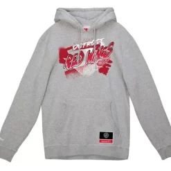 Men Mitchell & Ness Hoodies & Sweatshirts-Graff Hoodie Detroit Red Wings