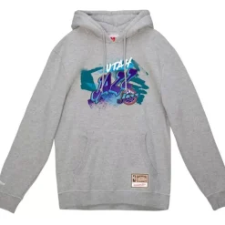 Men Mitchell & Ness Hoodies & Sweatshirts-Graff Hoodie Utah Jazz