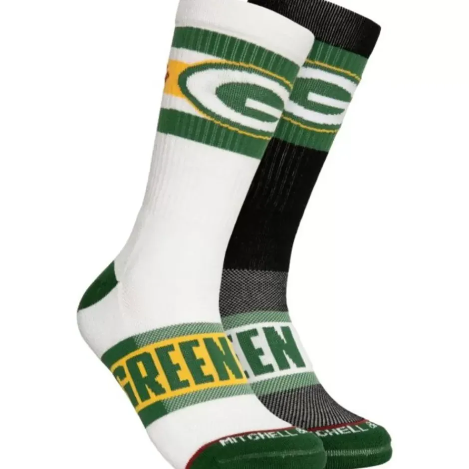 Woman Mitchell & Ness Accessories-Hail Mary Crew Socks Green Bay Packers