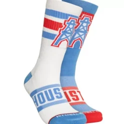 Woman Mitchell & Ness Accessories-Hail Mary Crew Socks Houston Oilers