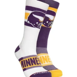 Woman Mitchell & Ness Accessories-Hail Mary Crew Socks Minnesota Vikings