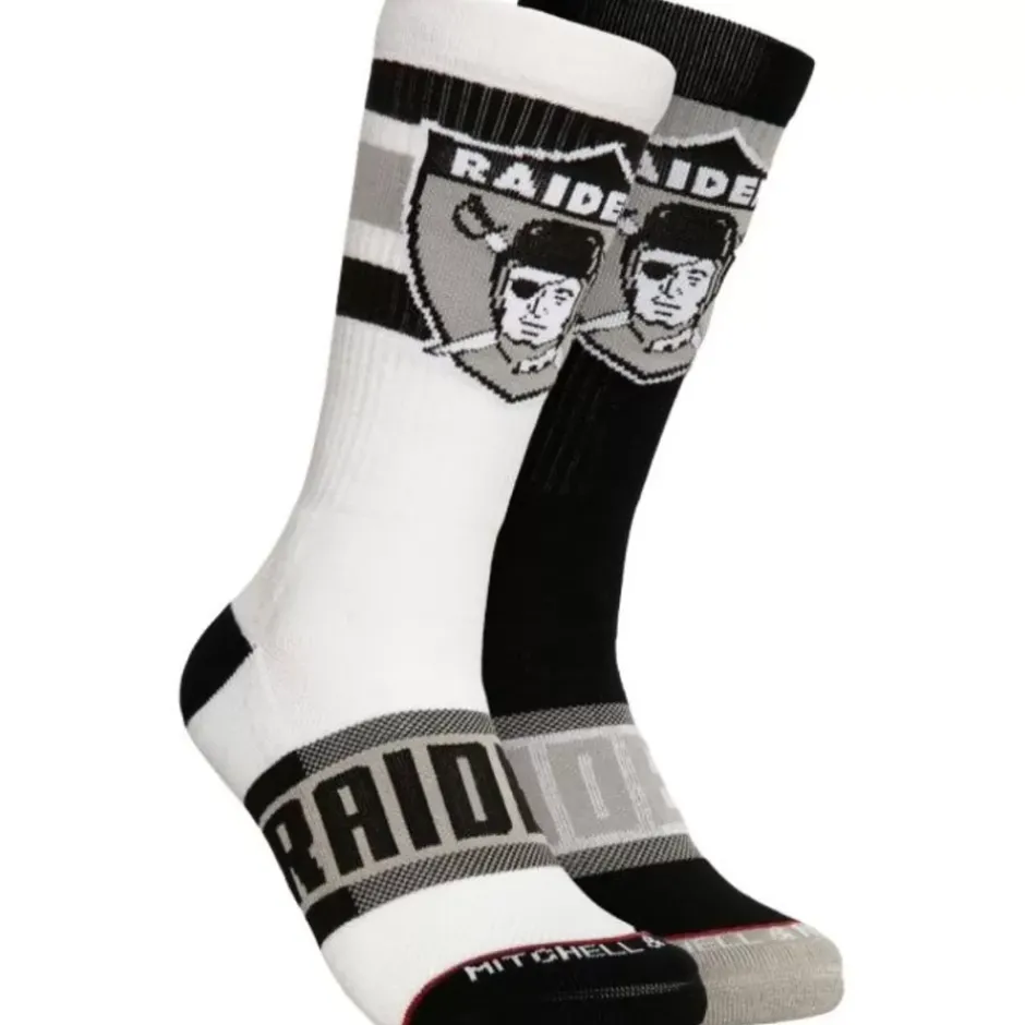 Woman Mitchell & Ness Accessories-Hail Mary Crew Socks Oakland Raiders