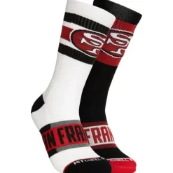 Woman Mitchell & Ness Accessories-Hail Mary Crew Socks San Francisco 49Ers