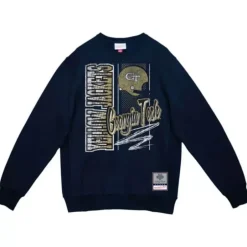 Men Mitchell & Ness Hoodies & Sweatshirts-Halftime Script Crew Georgia Tech