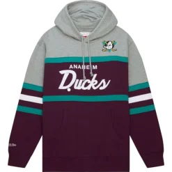 Men Mitchell & Ness Hoodies & Sweatshirts-Head Coach Hoodie Anaheim Ducks