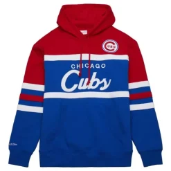 Men Mitchell & Ness Hoodies & Sweatshirts-Head Coach Hoodie Chicago Cubs
