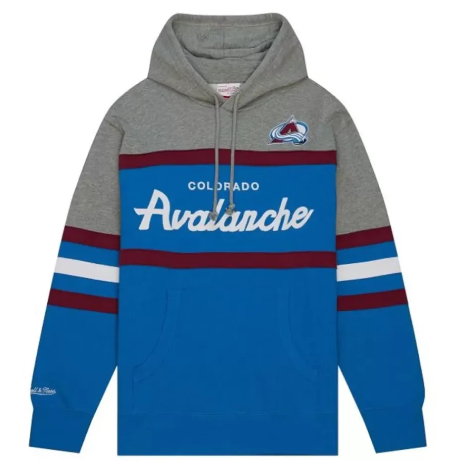 Men Mitchell & Ness Hoodies & Sweatshirts-Head Coach Hoodie Colorado Avalanche