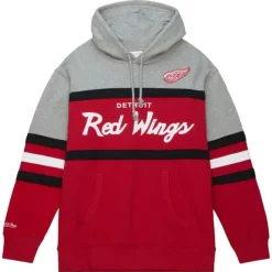 Men Mitchell & Ness Hoodies & Sweatshirts-Head Coach Hoodie Detroit Red Wings