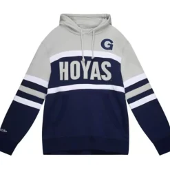 Men Mitchell & Ness Hoodies & Sweatshirts-Head Coach Hoodie Georgetown University