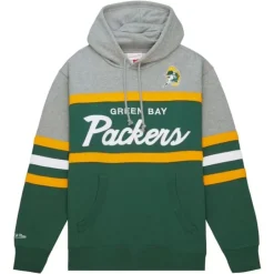 Men Mitchell & Ness Hoodies & Sweatshirts-Head Coach Hoodie Green Bay Packers