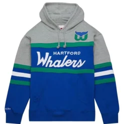 Men Mitchell & Ness Hoodies & Sweatshirts-Head Coach Hoodie Hartford Whalers