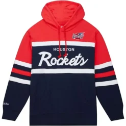 Men Mitchell & Ness Hoodies & Sweatshirts-Head Coach Hoodie Houston Rockets