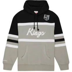 Men Mitchell & Ness Hoodies & Sweatshirts-Head Coach Hoodie Los Angeles Kings