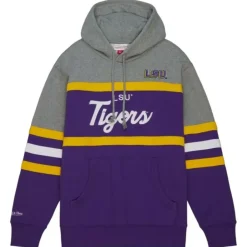 Men Mitchell & Ness Hoodies & Sweatshirts-Head Coach Hoodie Louisiana State University