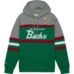 Men Mitchell & Ness Hoodies & Sweatshirts-Head Coach Hoodie Milwaukee Bucks