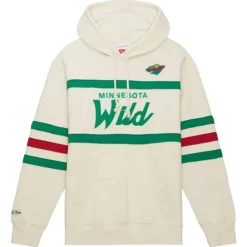 Men Mitchell & Ness Hoodies & Sweatshirts-Head Coach Hoodie Minnesota Wild