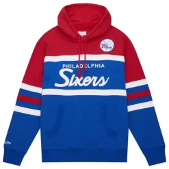 Men Mitchell & Ness Hoodies & Sweatshirts-Head Coach Hoodie Philadelphia 76Ers