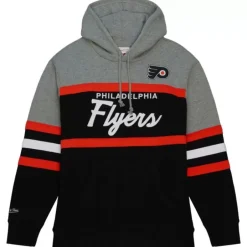 Men Mitchell & Ness Hoodies & Sweatshirts-Head Coach Hoodie Philadelphia Flyers
