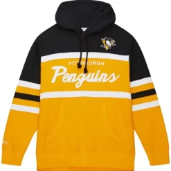 Men Mitchell & Ness Hoodies & Sweatshirts-Head Coach Hoodie Pittsburgh Penguins
