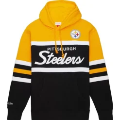 Men Mitchell & Ness Hoodies & Sweatshirts-Head Coach Hoodie Pittsburgh Steelers